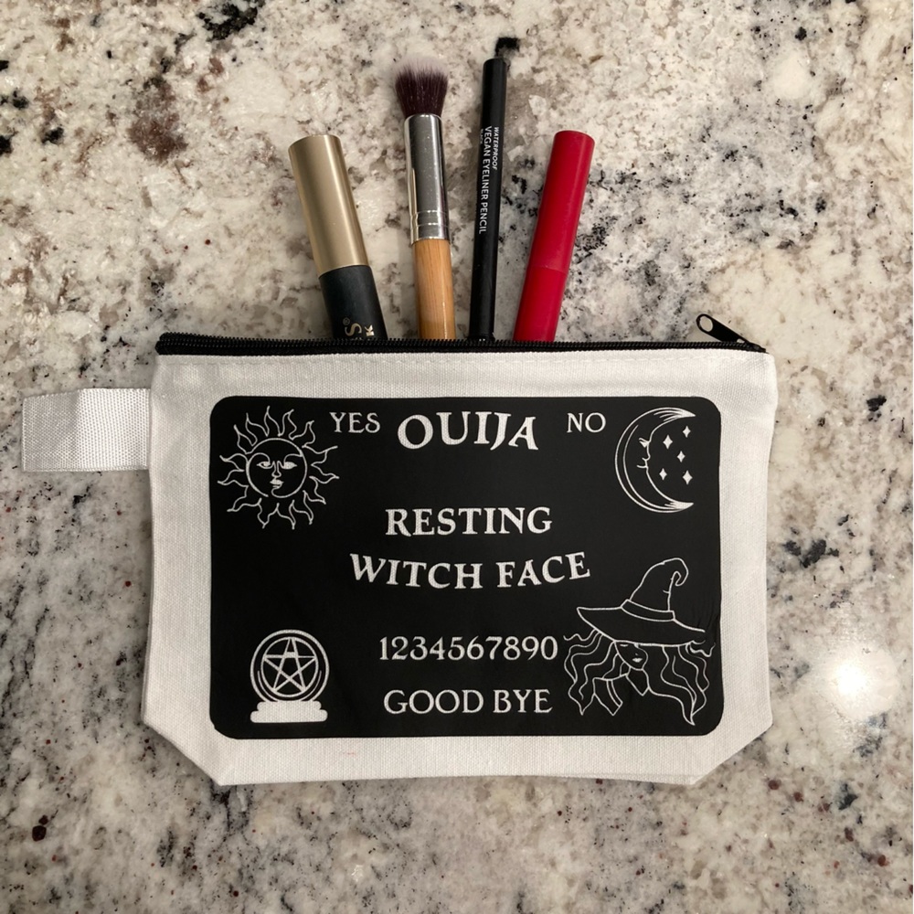 Resting Witch Face Ouija Board Cosmetic Bag - Channel Your Inner Witch
